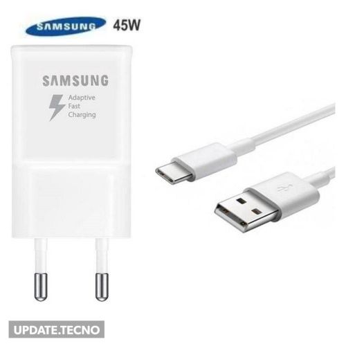 Cargador Samsung Adaptador de viaje USB C a USB C 45W 5A Blanco